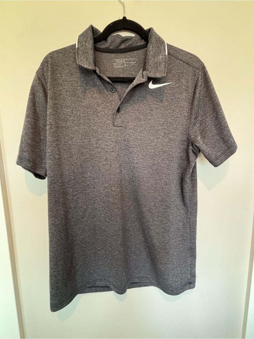 Nike Men's Heather Gray Polo with White Swoosh